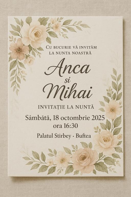 Invitatie nunta personalizata
